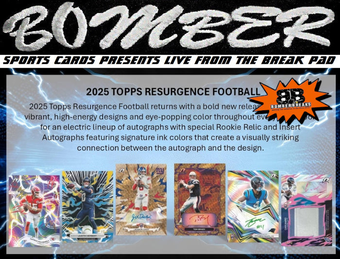 11:10pm ET - 🚨(NOW A FILLER - Giants, Patriots, Titans In!) - SUNDAY - 2025 Topps Resurgence Football Hobby 3 Box Break - Pick Your Team #9 - Live 9/6/26