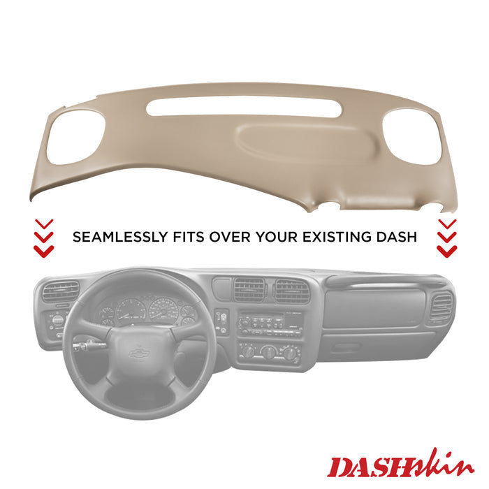 1998–2004 Chevrolet Blazer / Oldsmobile Bravada / GMC Jimmy / GMC Sonoma / Chevrolet S-10 Dash Cover – Hard Molded Plastic Overlay – Made in the USA - 9802CB