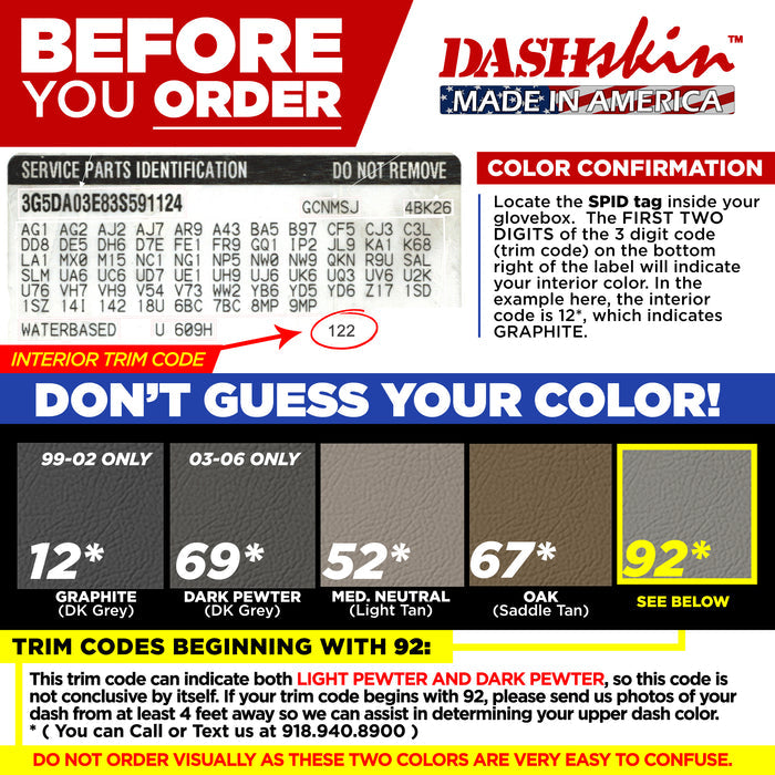 1999-2006 GM Truck Aerosol Colormatched Interior Paint for Vinyl & Plastics (12oz) - DashSkin