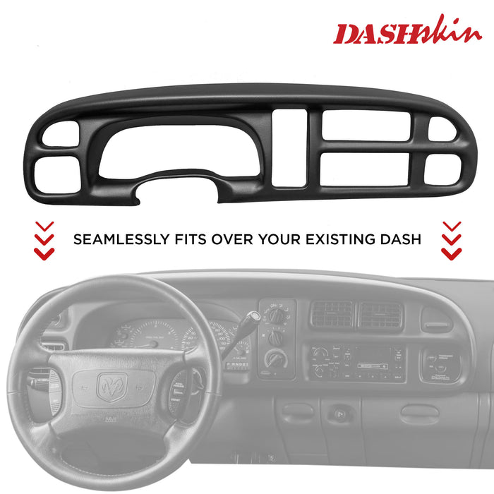 1999-2001 Dodge Ram Molded Gauge Cluster Bezel Cover (Not a Replacement) - DashSkin