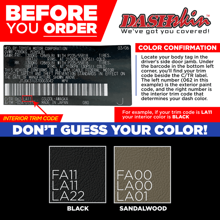 2004-2009 Lexus RX330 RX350 RX400h Aerosol Colormatched Interior Paint for Vinyl & Plastics (12oz) - DashSkin