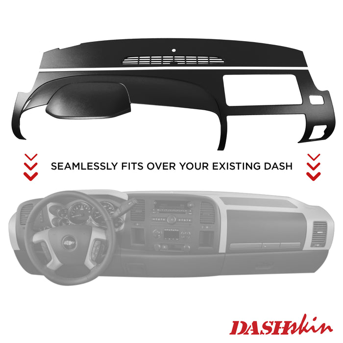 2007-2013 Silverado LS/LT Sierra SL/SLE Two Piece Dash Cover Kit - DashSkin