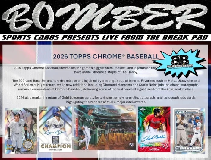 7:05pm ET - 🚨(NOW A FILLER - White Sox In!) - WEDNESDAY - 2026 Topps Chrome Baseball Logofractor 10 Box Half Case Break - Pick Your Team #2 - Live 9/2/26