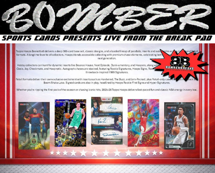7:20pm ET - 🚨(NOW A FILLER) - SUNDAY - 2025/26 Topps NBA Hoops Basketball Hobby 6 Box Half Break - Pick Your Team #3 - Live 5/24/26
