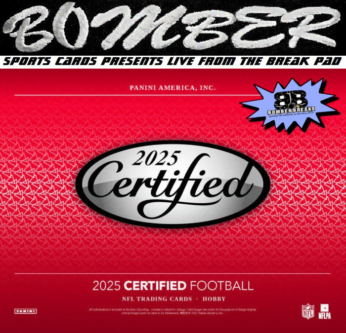 7:50pm ET - 🚨(NOW A FILLER - Giants, Saints In!) - MONDAY - 2025 Panini Certified Football 4 Box Break - Pick Your Team #6 - Live 4/6/26