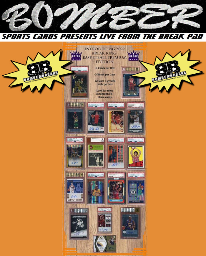 8:05pm EST WEDNESDAY - 2022 Break King Premium Edition Basketball 3 Box Case Break - Random Team #2 - Live 2/23/22