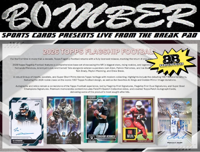8:05pm ET - 🚨(NOW A FILLER - Cardinals, Giants, Eagles In!) - WEDNESDAY - 2026 Topps Football Jumbo 3 Box Half Case Break - Pick Your Team #10 - Live 9/2/26