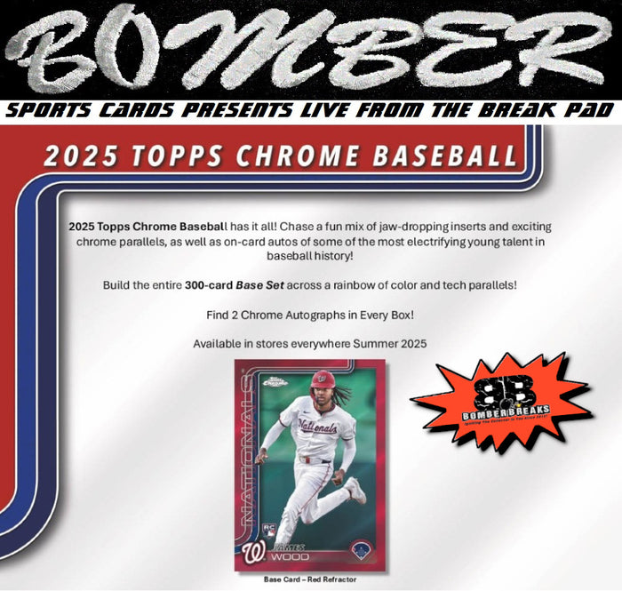 8:05pm ET - (🚨NOW A FILLER - Dodgers, As, Yankees, Nats in!) (💰$100 Break Credit Added) SUNDAY - 2025 Topps Chrome Baseball Delight 6 Box Case Break - Pick Your Team #23 - Live 8/16/25
