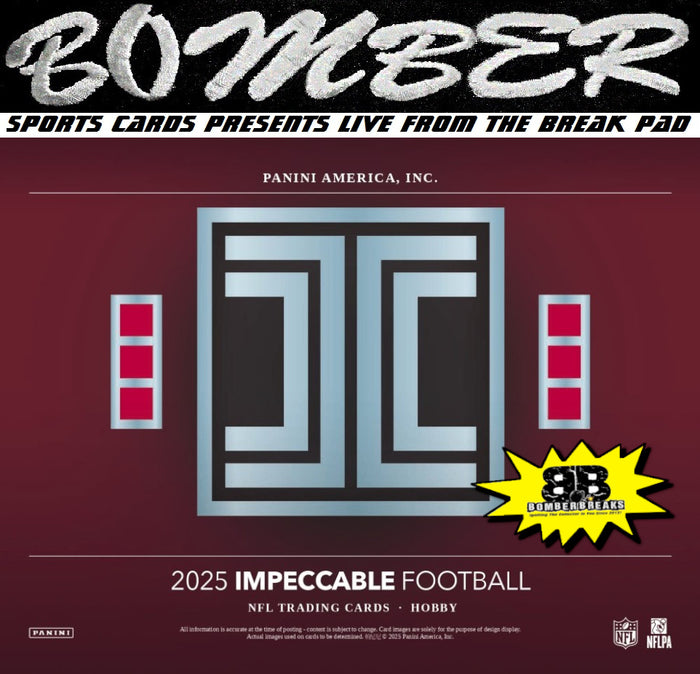 8:40pm ET - 🚨(NOW A FILLER - Raiders, Jaguars, Browns In!) - MONDAY - 2025 Panini Impeccable Football Hobby 3 Box Case Break - Pick Your Team #5 - Live 11/3/25