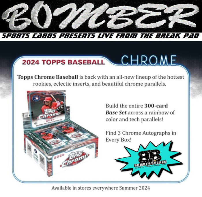 8:50pm ET - 🚨(NOW A FILLER) - SUNDAY - 2024 Topps Chrome Baseball Jumbo 8 Box Case Break - Pick Your Team #28 - Live 8/4/24