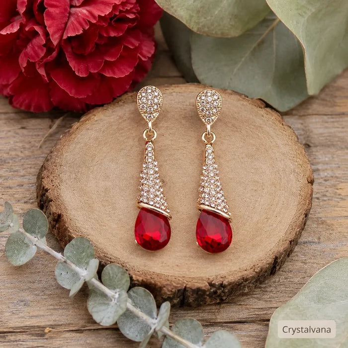 925 Silver Crystal Drop Earrings Healing Dangle Crystalvana