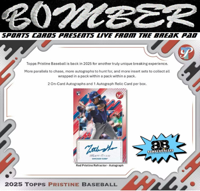 9:30pm ET - 🚨(NOW A FILLER - Nationals, Braves, Red Sox In!) - MONDAY - 2025 Topps Pristine Baseball Hobby 3 Box Half Case Break - Pick Your Team #7 - Live 3/2/26