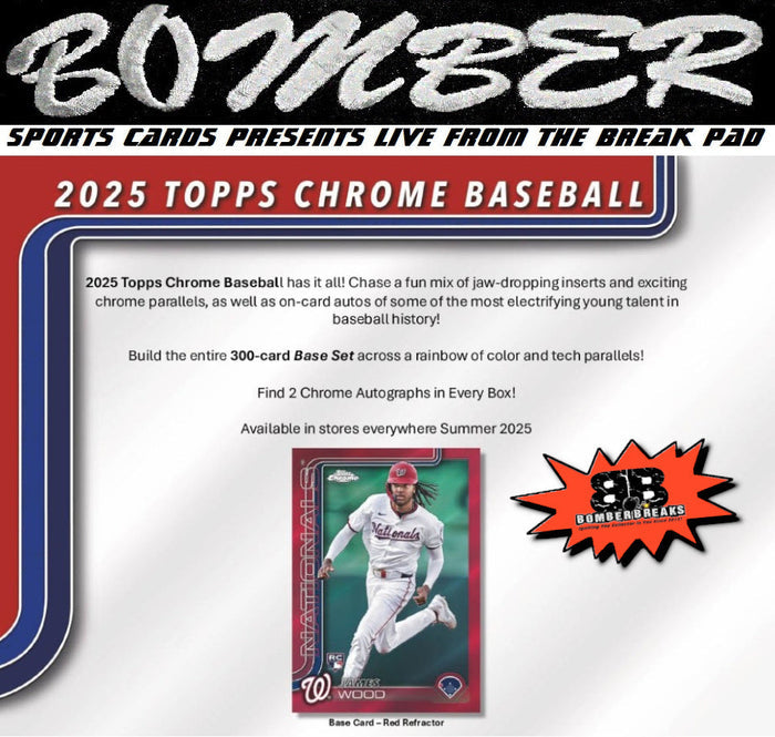 9:35pm ET - 🚨(NOW A FILLER - Nationals In!) - SUNDAY - 2025 Topps Chrome Baseball Delight 6 Box Case Break - Pick Your Team #25- Live 3/15/26