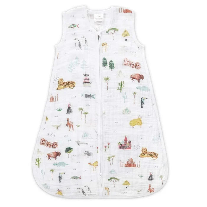 Aden & Anais Classic Baby 100% Cotton Sleeping Bag TOG 1.0 (Around The World)