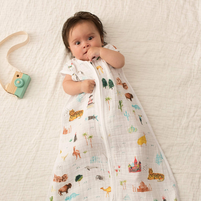 Aden & Anais Classic Baby 100% Cotton Sleeping Bag TOG 1.0 (Around The World)