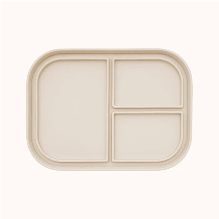 Ali+Oli four-compartment bento tray in beige for meal organization