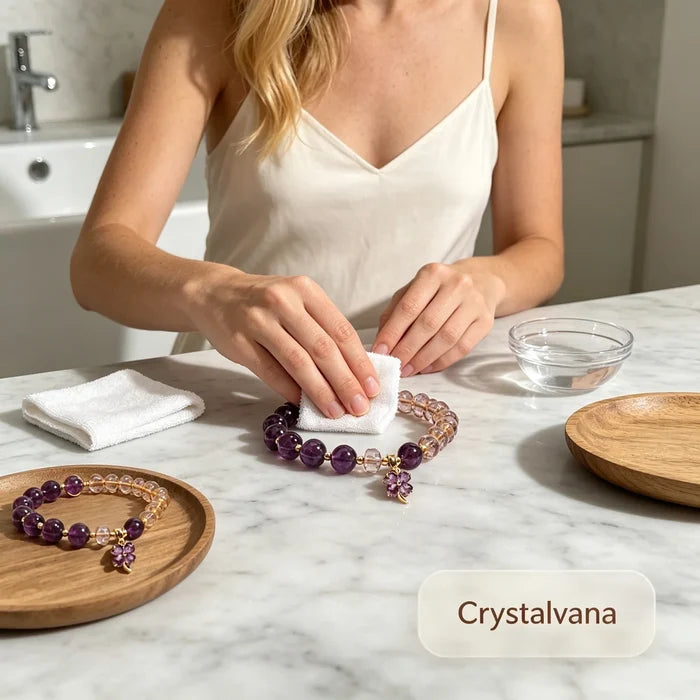 Amethyst Clover Bracelet Four Leaf Clover Good Luck Wealth H 7