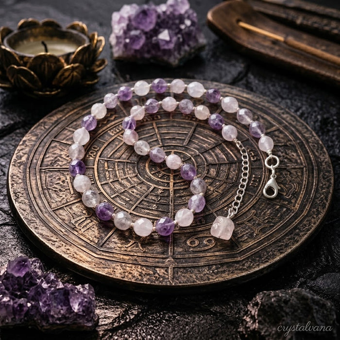 Amethyst Crystal Choker | Spiritual Healing Necklace | Crystalvana