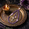 Amethyst crystal phone charm with bead strap - Crystalvana