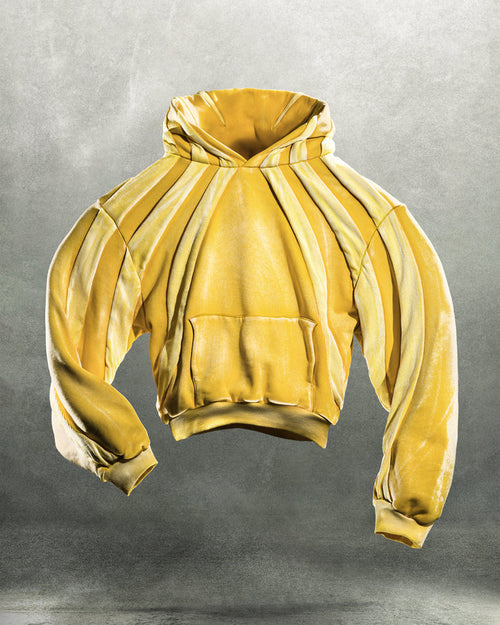 'ARRAY' HEAVY PANELED HOODIE IN LEMONADE
