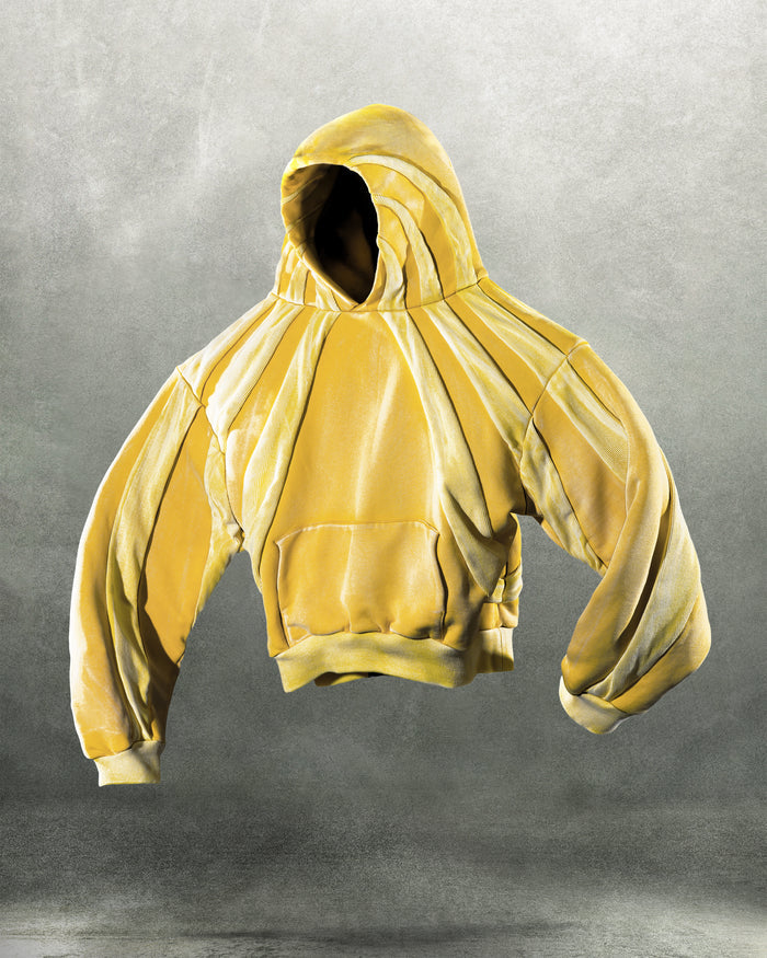 'ARRAY' HEAVY PANELED HOODIE IN LEMONADE