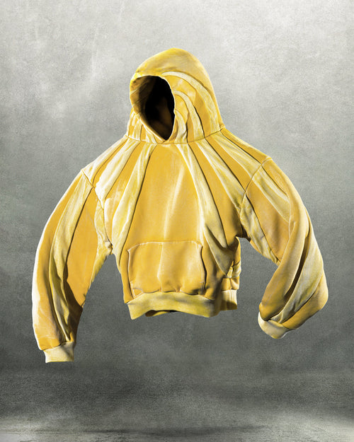 'ARRAY' HEAVY PANELED HOODIE IN LEMONADE