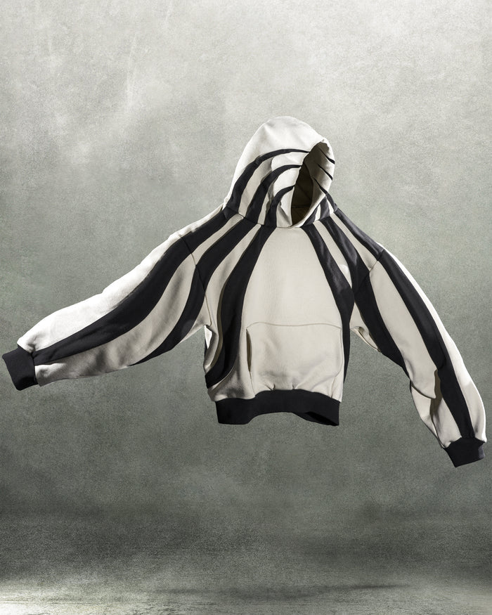 'ARRAY' HEAVY PANELED HOODIE IN ORCA