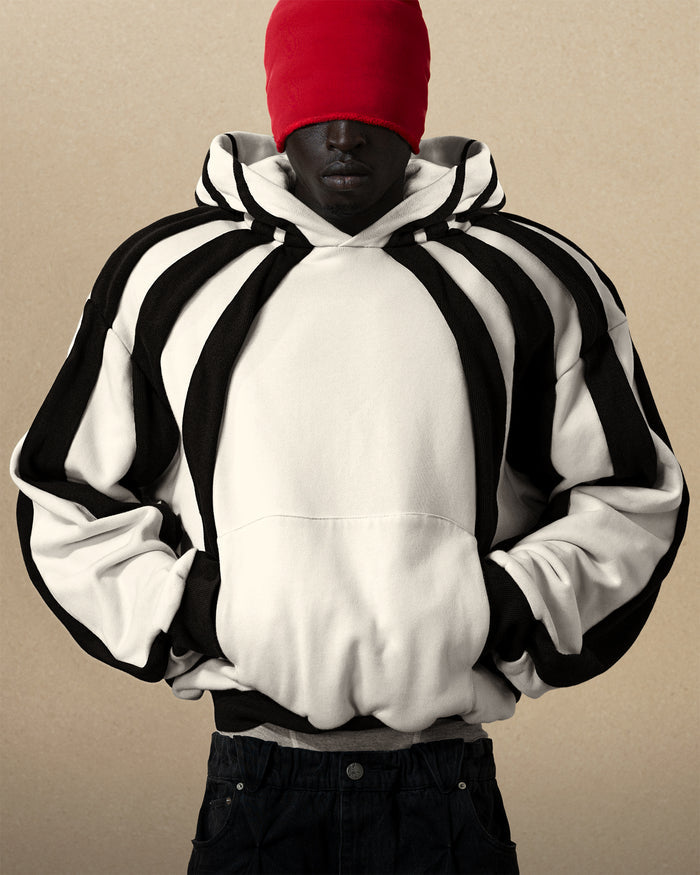 'ARRAY' HEAVY PANELED HOODIE IN ORCA