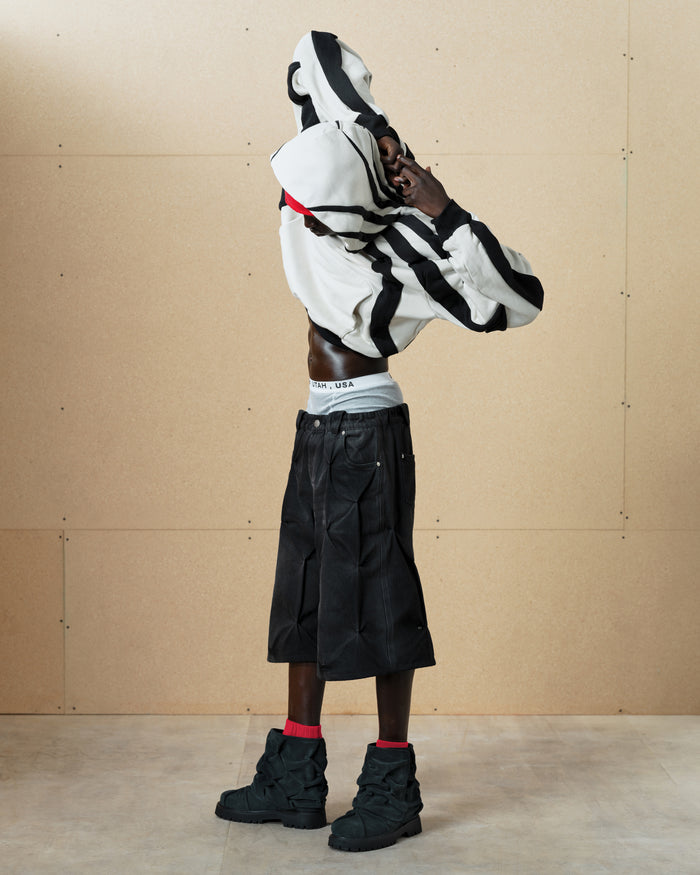 'ARRAY' HEAVY PANELED HOODIE IN ORCA