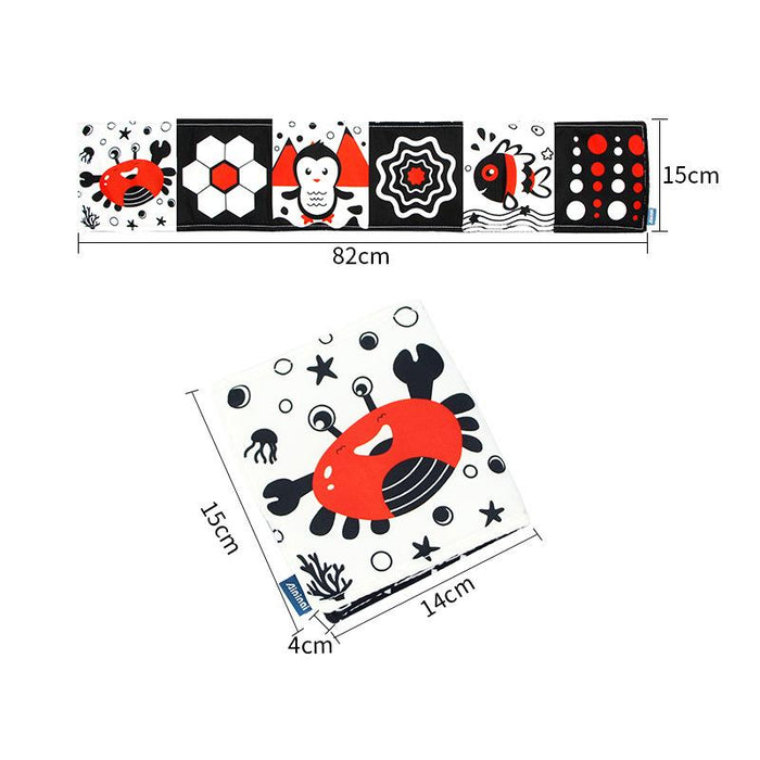 Baby Soft Cloth Book Black & White Tummy Time Toy