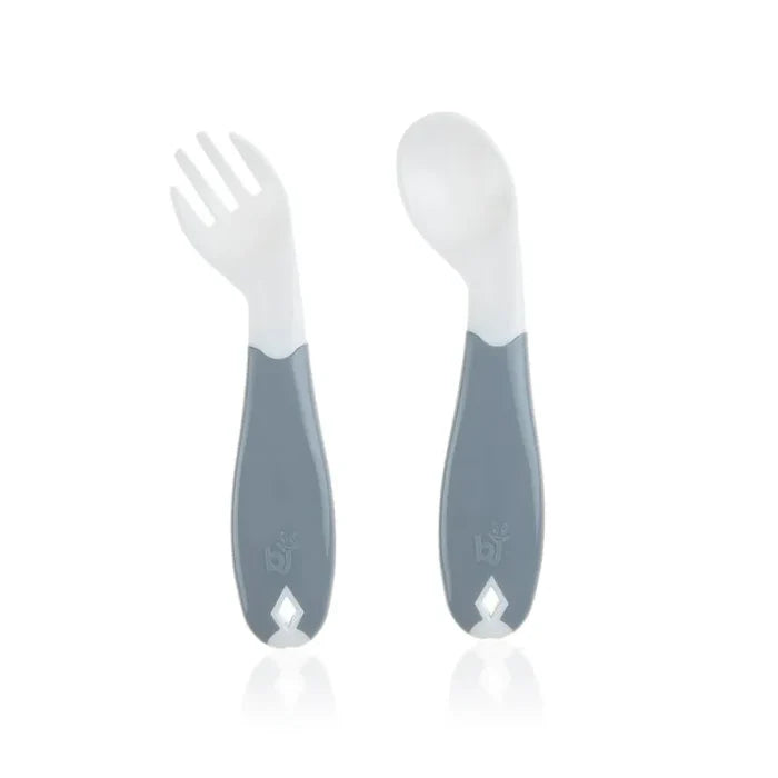 Babyjem Plastic Angled  Fork & Spoon Set (6 Months+)