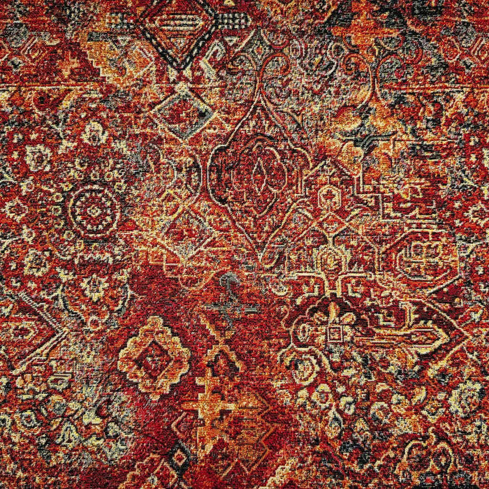 A baroque design printed on tapestry upholstery fabric