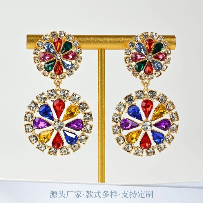 Baroque Crystal earrings on display with natural lighting — natural crystal earrings for positive energy by Crystalvana
