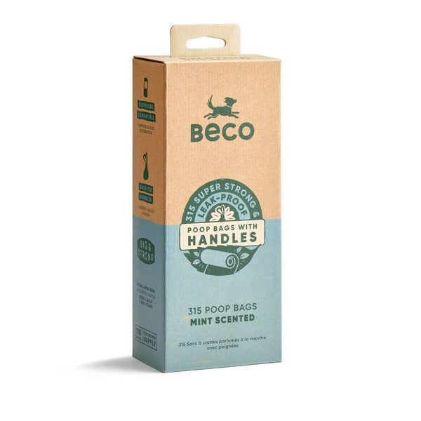 Beco - Mint Scented Recycled Poop Bags With Handles