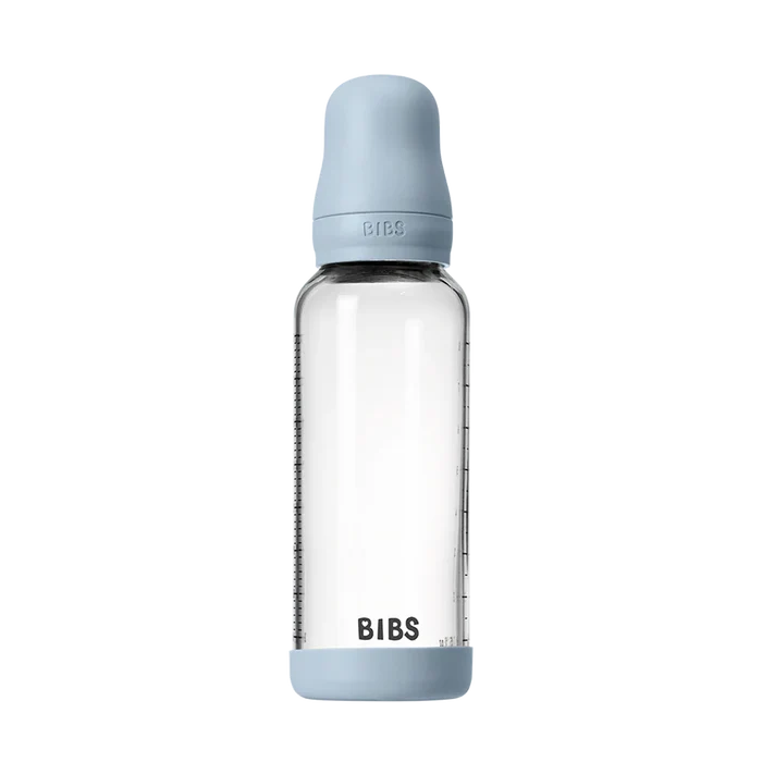 Bibs Glass Bottle Round Latex Medium Flow (240ml)