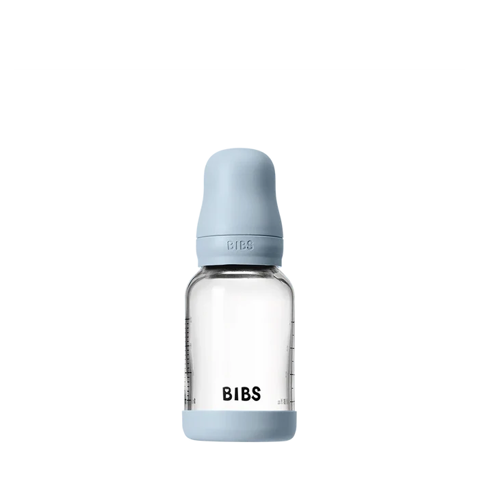 Bibs Glass Bottle Round Latex Slow Flow (120ml)