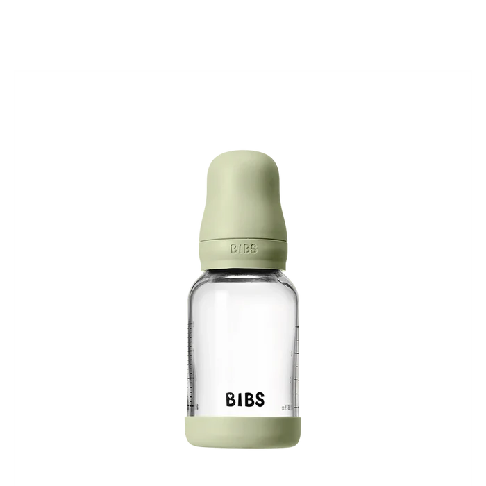 Bibs Glass Bottle Round Latex Slow Flow (120ml)
