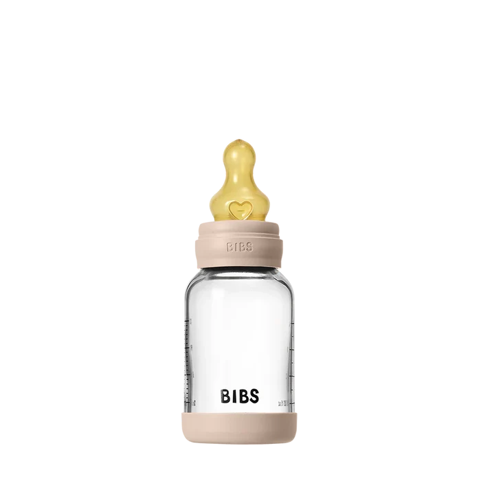 Bibs Glass Bottle Round Latex Slow Flow (120ml)