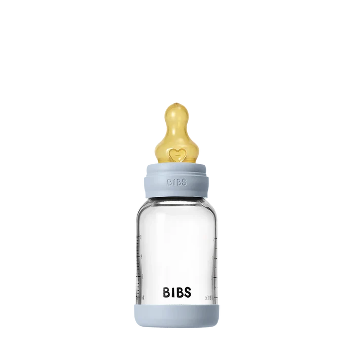 Bibs Glass Bottle Round Latex Slow Flow (120ml)