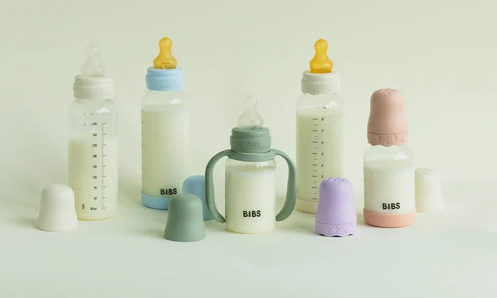 Bibs Glass Bottle Round Latex Slow Flow (120ml)