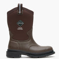 Brown rubber boot with Muck Boot Company logo on a white background