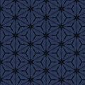 Bloom Noctural hexagonal printed quilting fabric in blues