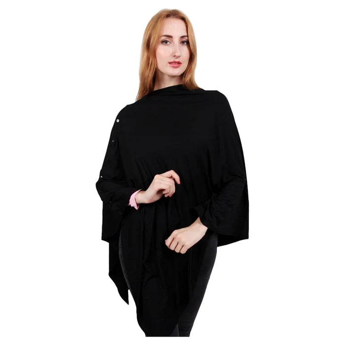 Blooming Blossom Multi Use Nursing Cover Poncho (Black)