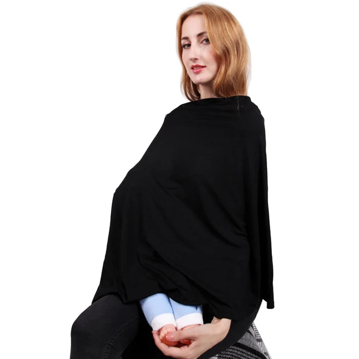 Blooming Blossom Multi Use Nursing Cover Poncho (Black)