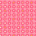 Pink flowers printed on a cotton quilting fabric