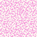 Pretty pink shaded blossoms scattered across a white 100% cotton fabric