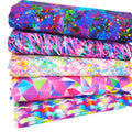 Colourful cotton fat quarter bundle in purples and pinks