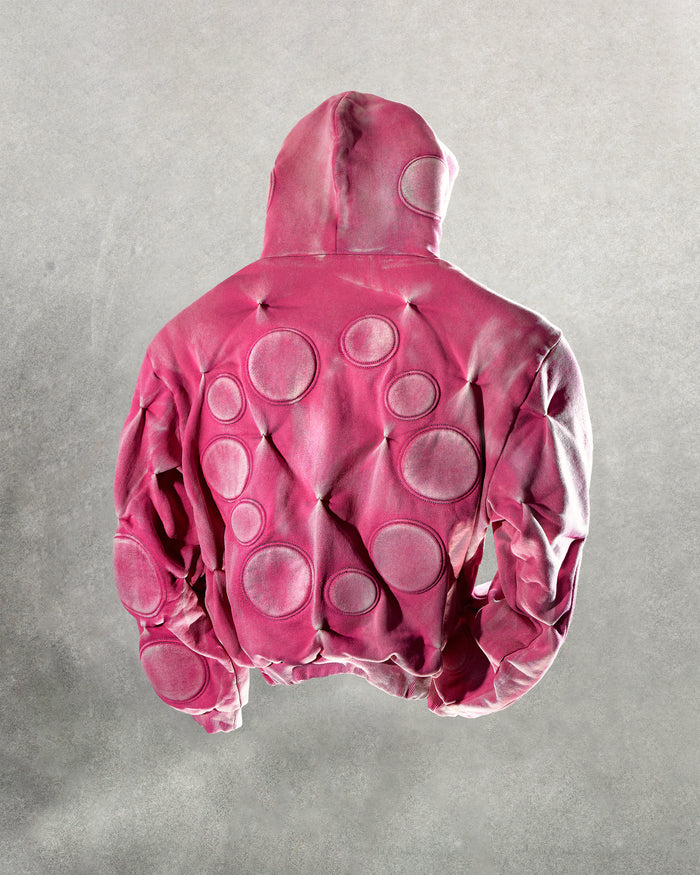 BUBBLEGUM 'OXYGEN' PADDED ZIP-UP HOODIE