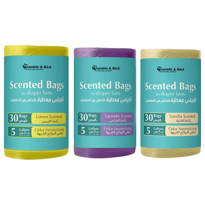 Bumble & Bird Scented Biodegradable Disposal Bags 90-Count, 3 Scents