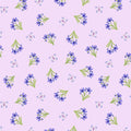Blue and white butterflies fluttering around delicate blue irises on an 100% cotton fabric